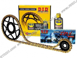 Kit chaine DID renforcé 14X45 dents pour moto YAMAHA YBR a partir de 2007