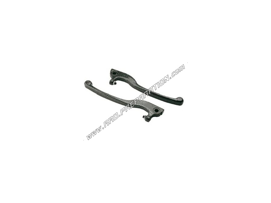 Pair of carbon or blue <span translate="no">TUN'R</span> 'R brake levers for APRILIA SR 50 scooter