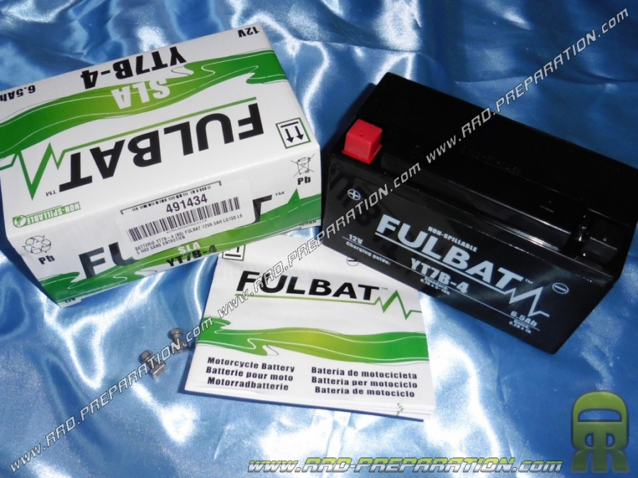 FULBAT battery YT7B-4 12V 6,5Ah (delivered with acid) for motor bike, mécaboite, scooters ...