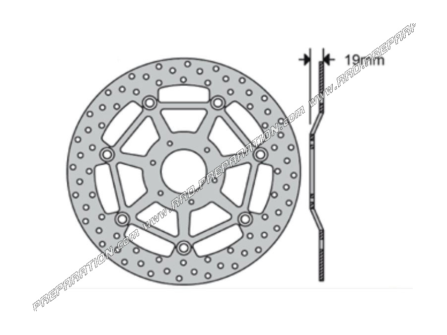 Brake disc FRANCE EQUIPEMENT Ø320mm front floating HYOSUNG GT, COMET, NAKED 125, 250 and 600cc