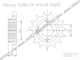 Sprocket FRANCE EQUIPEMENT 14 teeth for motorcycle HYOSUNG GT COMET, GV AQUILA, GT R SPORT ... 250