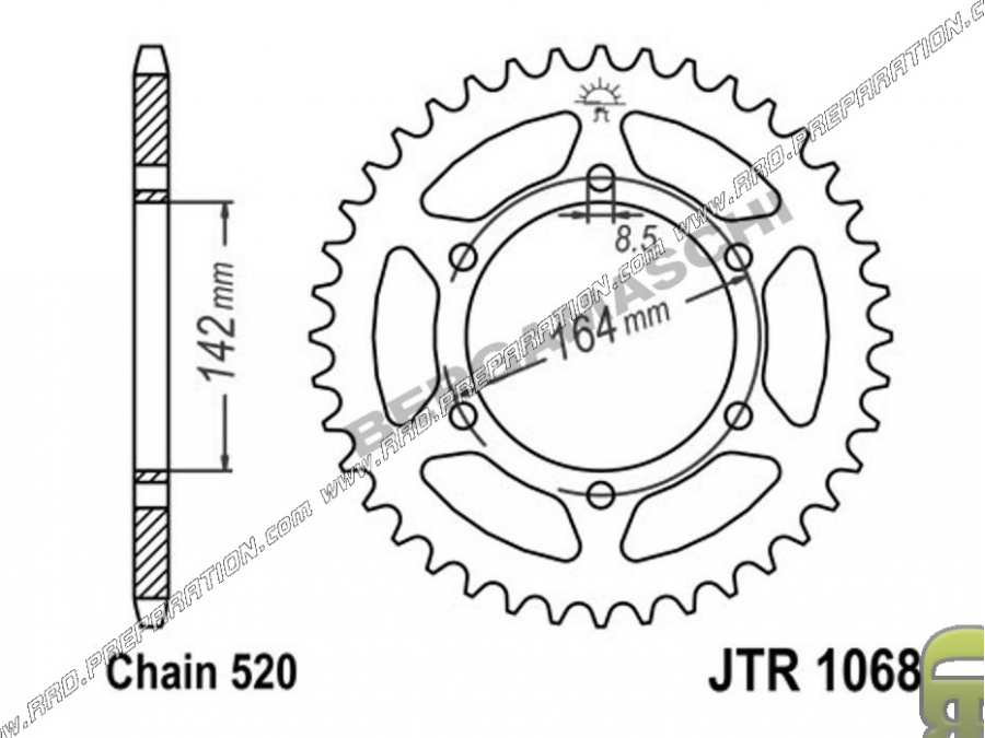 Sprocket FRANCE EQUIPEMENT 46 teeth for motorcycle HYOSUNG GT COMET and GT R SPORT 250