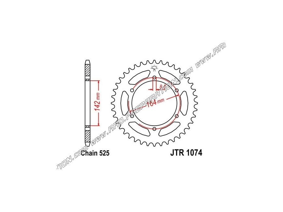 Courone FRANCE EQUIPEMENT 44 dents pour moto HYOSUNG GT COMET R, S, GT X et GTi R 650