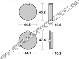 Pastillas de freno delanteras - traseras AP RACING para HYO-SUNG GA CRUISE, GF SPEED, TN 125, KREIDLER, SUZUKI GP 125...