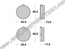 AP RACING front and rear brake pads for SUZUKI GP CAST DISC 100 and GP C 125 NORWAY from 1978