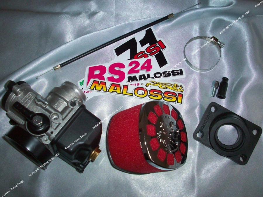 kit carburation MALOSSI MHR PHBH Ø26mm avec pipe et filtre pour mécaboite moteur minarelli am6