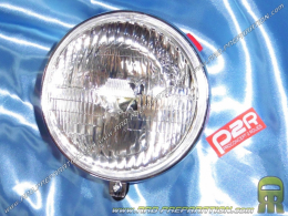 Headlight (light) round black Ø150mm with P2R switch for moped, mob, 103, 51, fox...