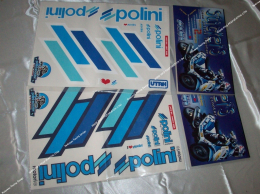 Set of 2 sticker sheets (22 stickers, left and right) POLINI SCOOTER TEAM color entourage black / white to choose from