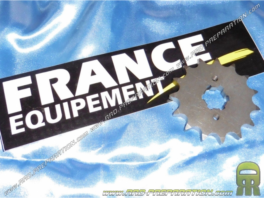 Pinion of exit of limps FRANCE EQUIPMENT teeth to the choices for APRILIA RS, TUONO, SX, ... 125cc 1993-2014 width 520