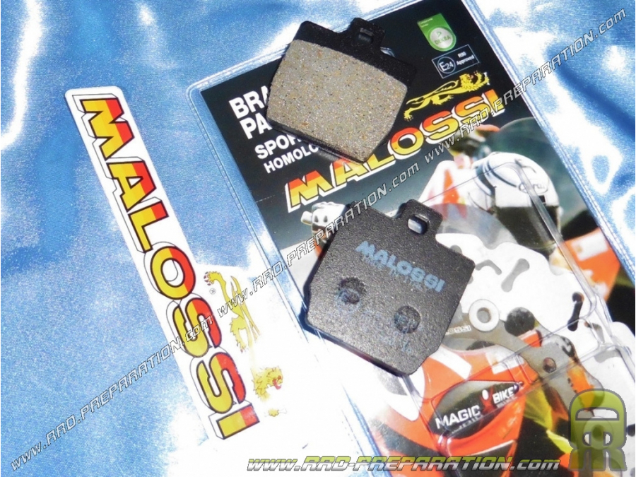 Plaquettes de frein MALOSSI avant / arrière pour scooter MBK NITRO, STUNT, YAMAHA AEROX, SLIDER, QUADRO 4 ... 50