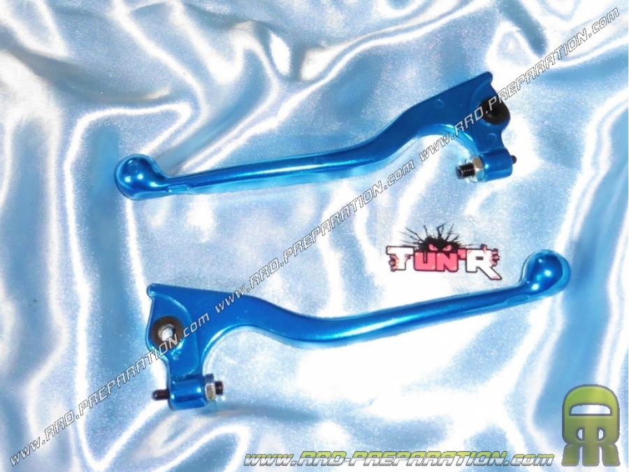 Pair of brake levers TUN 'R blue scooter DERBI PREDATOR 50 and 125 PEUGEOT ELYSEO