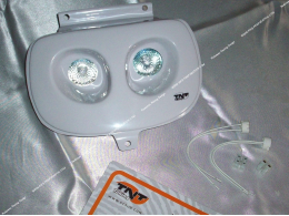 Máscara delantera óptica doble TNT Tuning con iluminación para amplificador MBK SPIRIT antes de 2004 negro, blanco