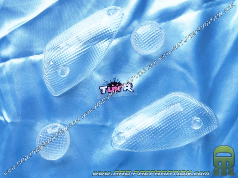 Cabochons flashing TUN 'R transparent for scooter MBK NITRO & YAMAHA AEROX