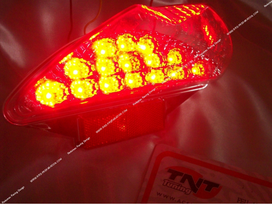 Piloto trasero transparente con leds TNT Tuning homologado para scooter MBK NITRO, YAMAHA AEROX & CPI, Ciclomotor MBK MAGNUM RAC