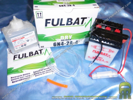 Batterie FULBAT 6N4-2A 6v 4Ah (acide avec entretien) pour moto, mécaboite, scooters...