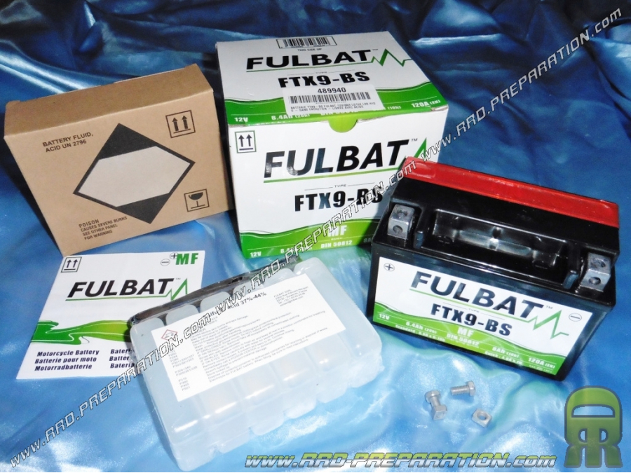 Battery FULBAT YTX9-BS 12v 8A (acid maintenance free) for motorcycle, mécaboite, scooters...