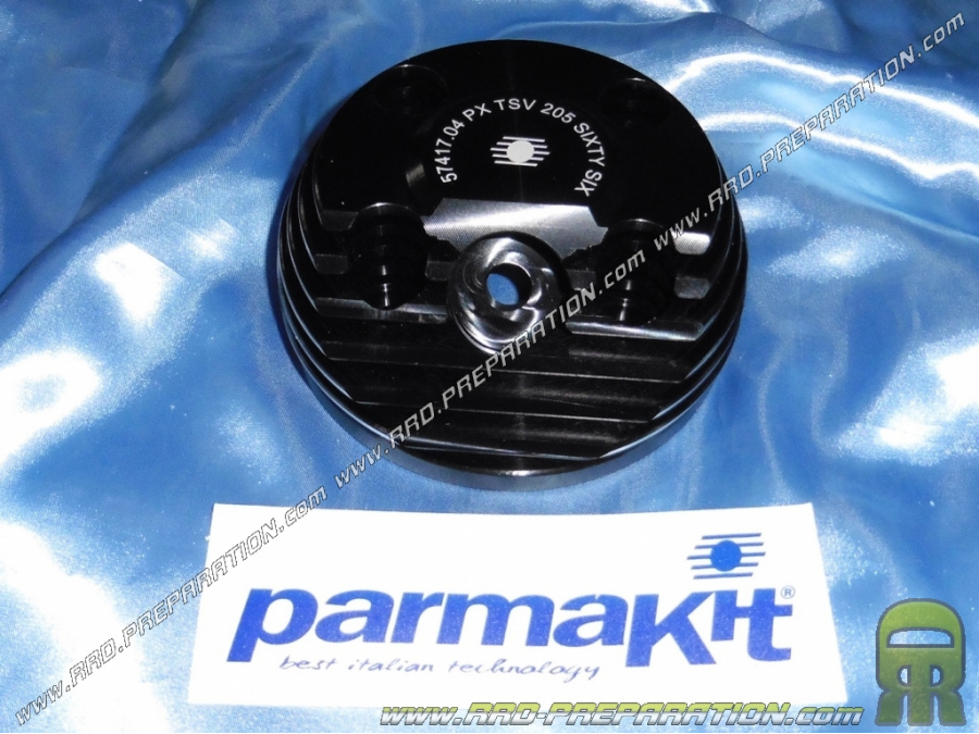 Culasse PARMAKIT pour kit Ø66 205cc alu sur scooter LML STAR, DELUXE, VESPA, TS, SPRINT, VELOCE 125,150cc 2T