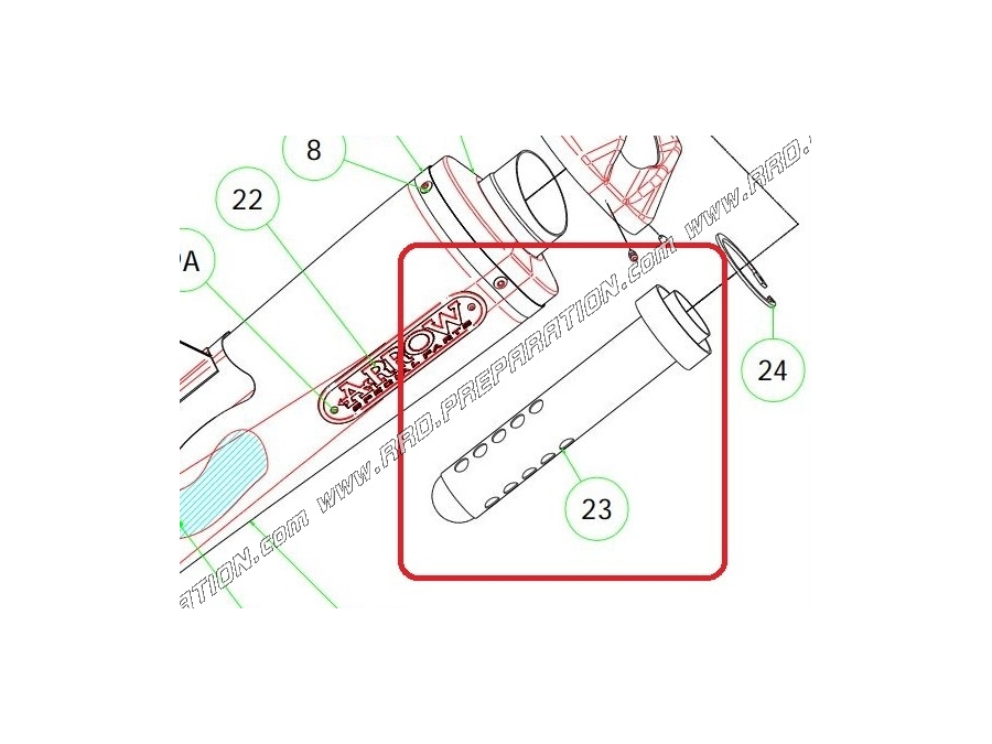 Réducteur de bruit DB KILLER ARROW pour silencieux ARROW sur HUSQVARNA NUDA 900 et autres... 