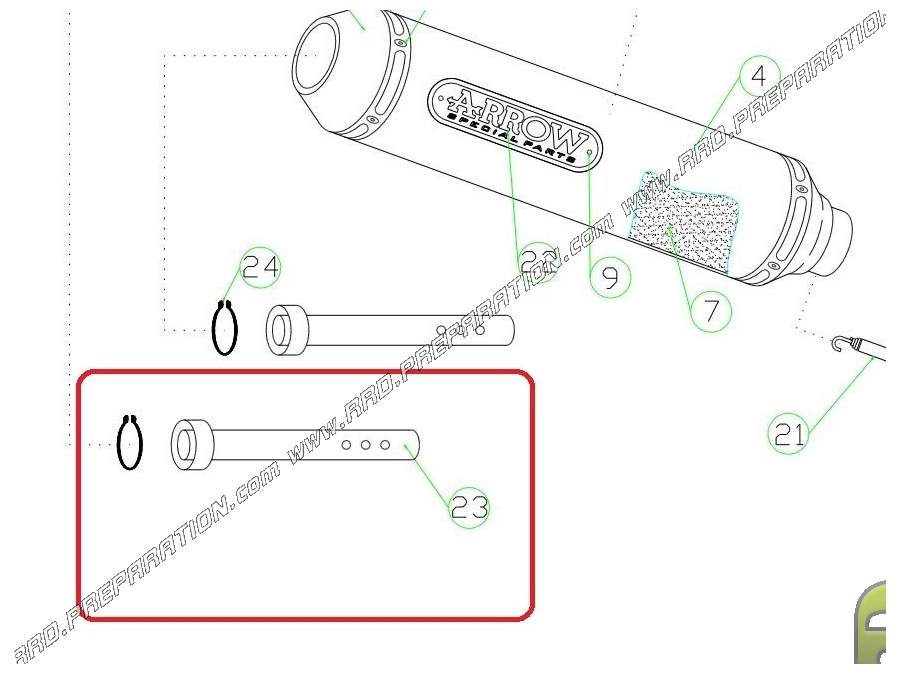 Réducteur de bruit DB KILLER ARROW pour silencieux ARROW sur TRIUMPH SPEED TRIPLE 1050