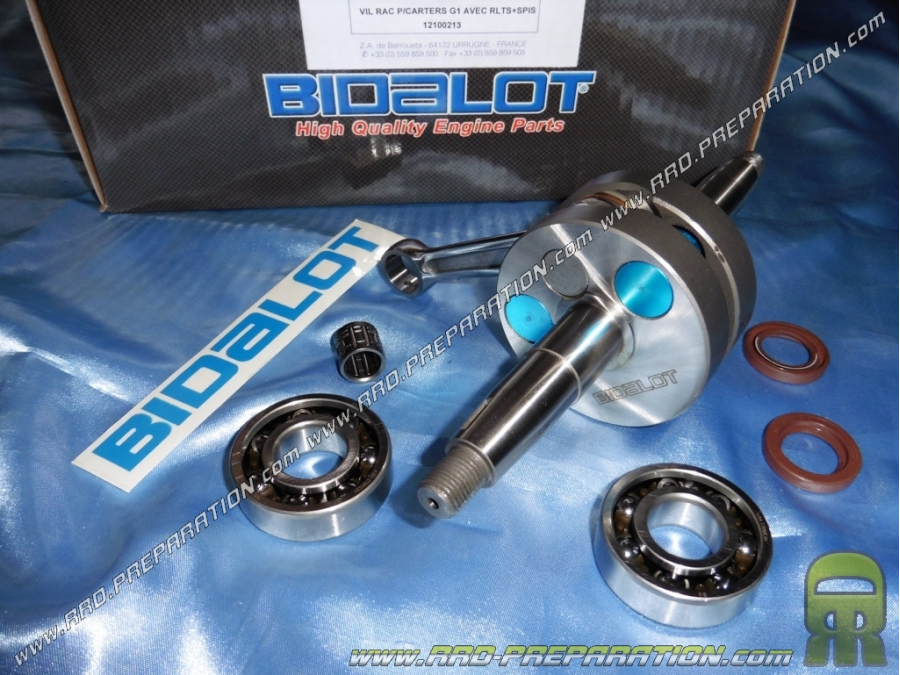 Cigüeñal, conjunto biela BIDALOT Racing G1/G2 OPEN carrera 39.7mm seda grande Ø20mm para MBK 51 / motobecane av10