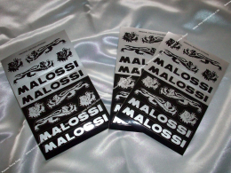 Tablero de 12 pegatinas MALOSSI negras y plateadas (11X16,8cm)