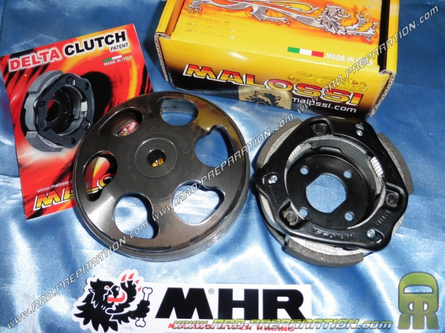 Kit clutch + bell clutch bell MALOSSI MHR Ø107mm scooter 50cc Aprilia, Cagiva, Gilera, Malaguti, Peugeot, Piaggio, Vespa ...