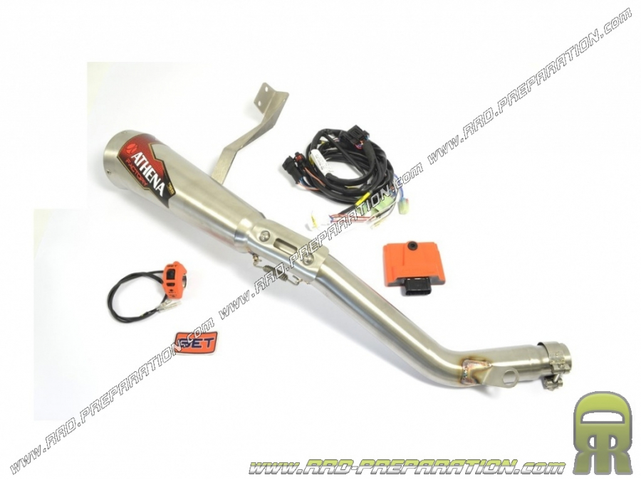 Exhaust kit + ATHENA RACING reprogramming box for KTM DUKE motorcycle from 2010 to 2014 125cc 4T