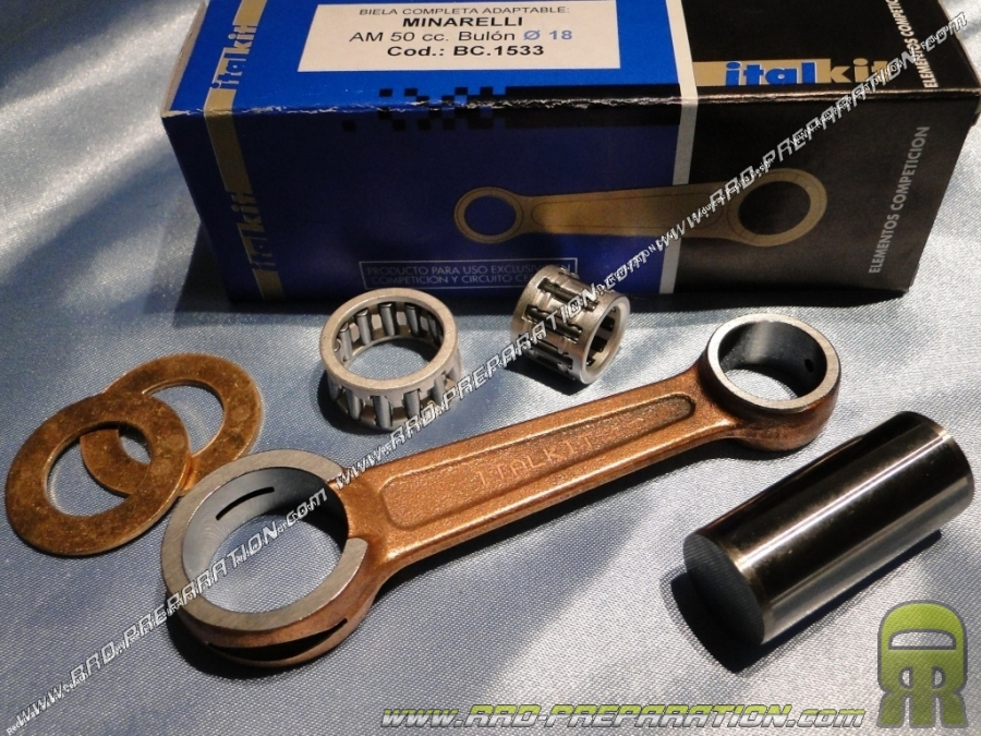 ITALKIT crankshaft connecting rod reinforced original size (Length 91mm, crankpin Ø17mm, axis 12mm) MORINI engine (NSR, GSM,...)