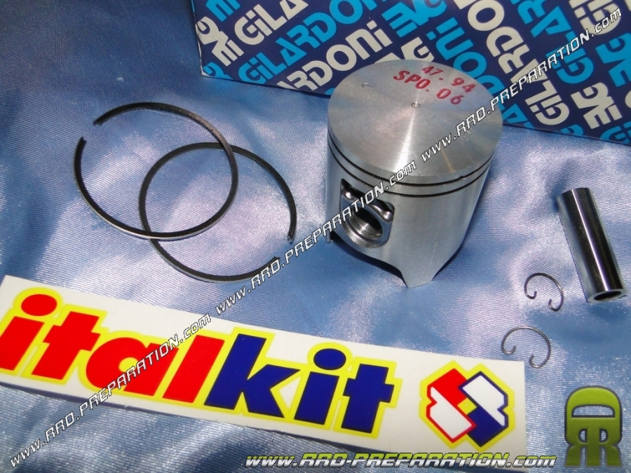 Piston bi-segments ITALKIT Ø40.25/40.26/40.27/40.27mm pour moteur d'origine en aluminium sur minarelli am6