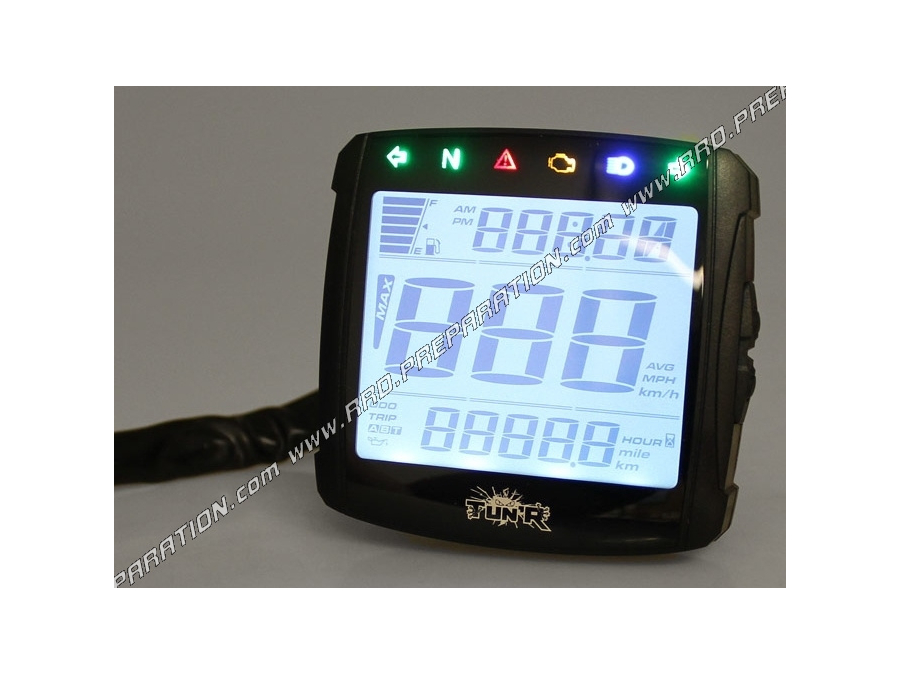 Compteur vitesse, témoins…Digital KOSO DB EX-03 universel (mob, scooter,  quad, moto)