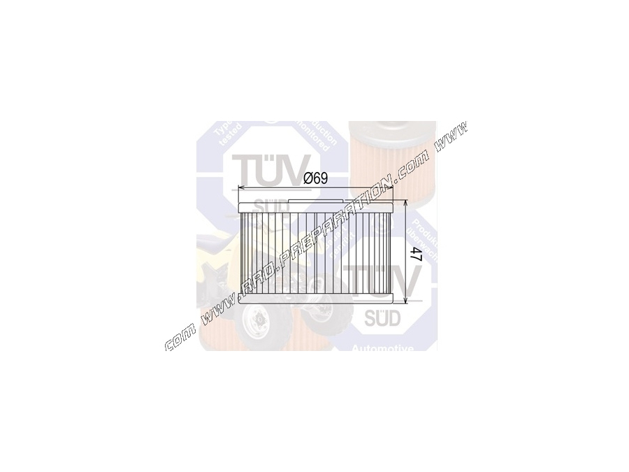 Filtre à huile HIFLO FILTRO pour quad et buggy HONDA TRX FOURTRAX, RANCHER, 400, 420, 500cc