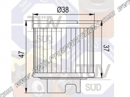 Filtre à huile HIFLO FILTRO pour moto HONDA CB50R et quad HONDA ATC125, TRX 125cc
