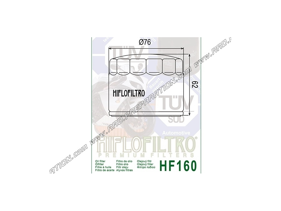 Filtre à huile HIFLO FILTRO pour moto BIMOTA BB2, BB3 BMW HP4, S1000R, RR, KGT, KR, RT.. 1000, 1200, 1300cc