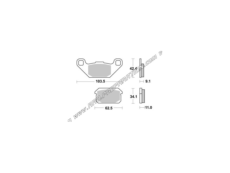 Pastillas de freno traseras AP RACING para QUAD ADLY, SENTINEL, HURRICANE, CPI XS, QUADZILLIA XRVD