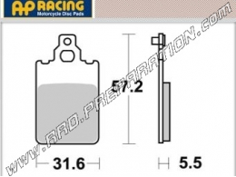 Pastillas de freno traseras AP RACING para scooter, moto, quad APRILIA AF1, ATK 560, BENELLI, BETA, DERBI , FANTIC, KTM...