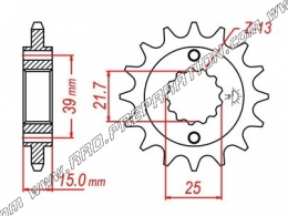 Pignon de chaîne FRANCE EQUIPEMENT pour QUAD BAROSSA BLASTER, KYMCO KXR, MAXXER, MXU 250, 300cc dents aux choix