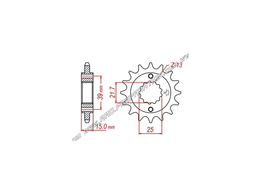 Chain sprocket FRANCE EQUIPEMENT for QUAD BAROSSA BLASTER, KYMCO KXR, MAXXER, MXU 250, 300cc teeth of your choice