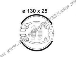 Rear brake shoes Ø130mm by 25mm thickness AP RACING quad and motorcycle BOMBARDIER DS, QUAST, ECM, HONDA CG, KYMCO MXER