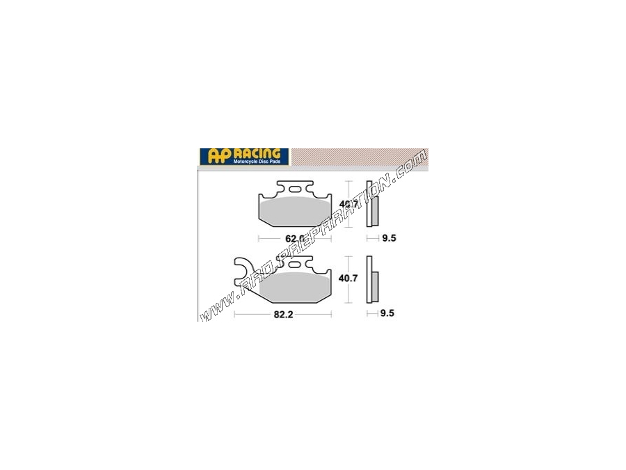 Pastillas de freno AP RACING delanteras - traseras QUAD BOMBARDIER OUTLANDER, RENEGADE, TRAXTER, YAMAHA YFM KODIAK..