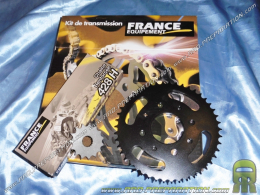 Kit chaine FRANCE EQUIPEMENT renforcé pour moto MASH SEVENTY FIVE VINTAGE 125cc de 2014 à 2016