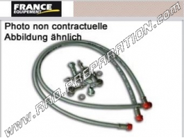 Complete front aviation brake hose kit FRANCE EQUIPEMENT with screws for quad FYM DUNE, CONDOR 125cc from 2008 to 2010