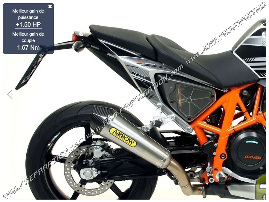 Ligne d'échappement ARROW X-KONE (silencieux + collecteur) pour KTM DUKE 690 de 2012 à 2015