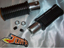 Paire de 2 cales pieds, reposes pieds plat noir TUN’R (sur axe de poulie) pour Peugeot 103, MBK 51 …