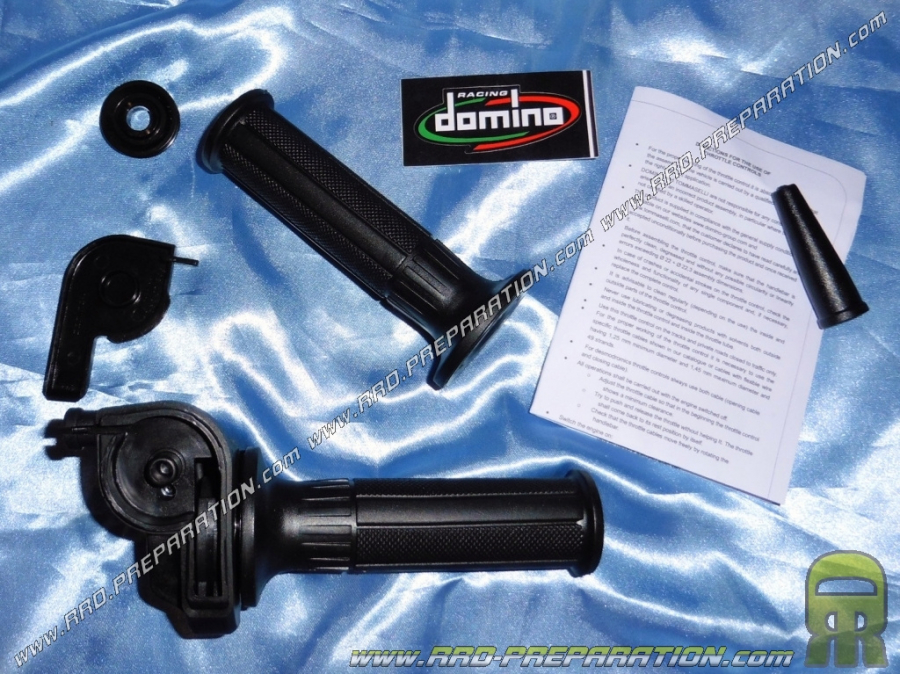 Throttle grip, quick release DOMINO Commando stroke 42mm black coatings