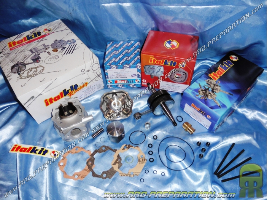 Pack ITALKIT Racing 90cc Ø50mm mono segment (avec vilebrequin course 44.90mm) moteur DERBI euro 1 & 2