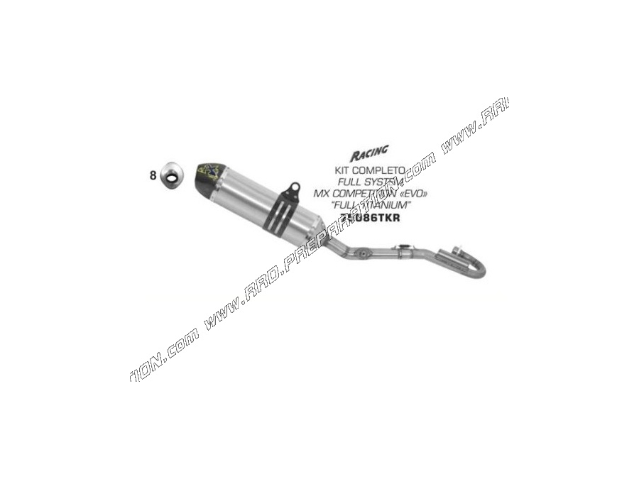 ARROW MX COMPETITION TITANIUM exhaust line for Suzuki RM-Z 250 2010 to 2013