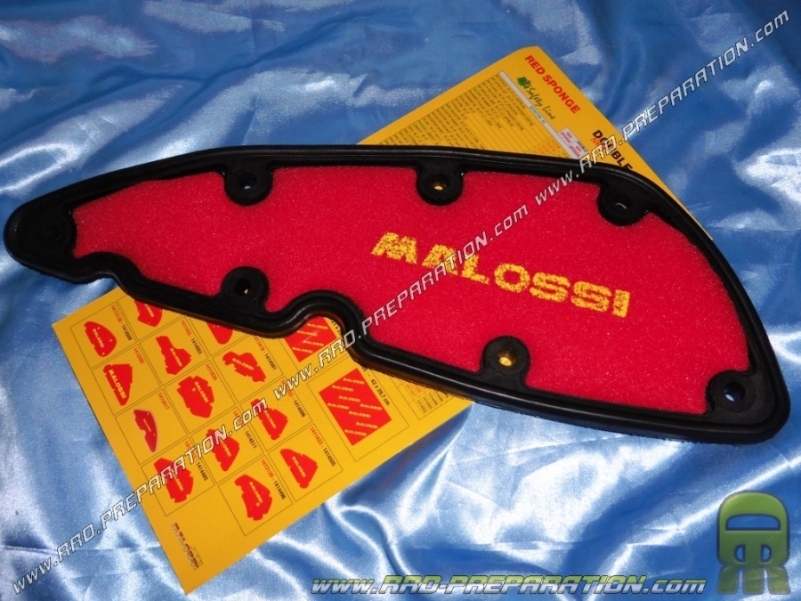 Mousse de filtre à air MALOSSI RED SPONGE pour boite à air d'origine maxi-scooter PIAGGIO BEVERLY SPORT TOURING, X10 350cc