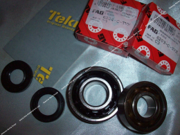 2 C3 competition bearings reinforced polyamide cage + 2 TEKNIX crankshaft nitrile oil seals for Peugeot 103
