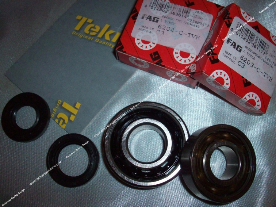 ROULEMENT D'EMBIELLAGE JOINT CYCLO P2R ADAPTABLE PEUGEOT 103 KIT 6204 + 6203 ZKL ACIER C3-JOINT NITRILE 