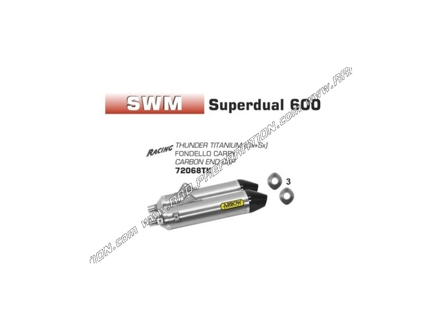 Par de silenciadores de escape ARROW THUNDER sobre colector original para SWM Superdual 600 2017